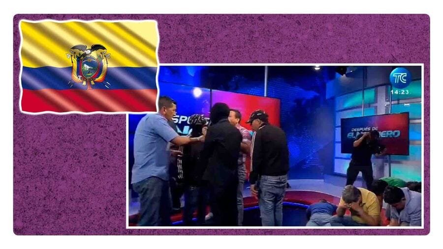 Caos en Ecuador por la fuga de reos: Hombres armados entran a una televisora