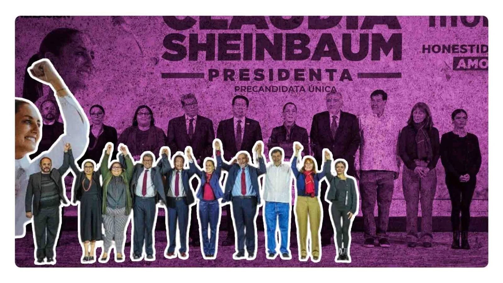 Claudia Sheinbaum presenta a su equipo de campaña; Marcelo Ebrard se une