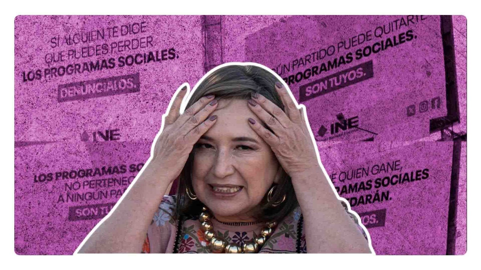 Xóchitl Gálvez utiliza el logotipo del INE para propaganda política