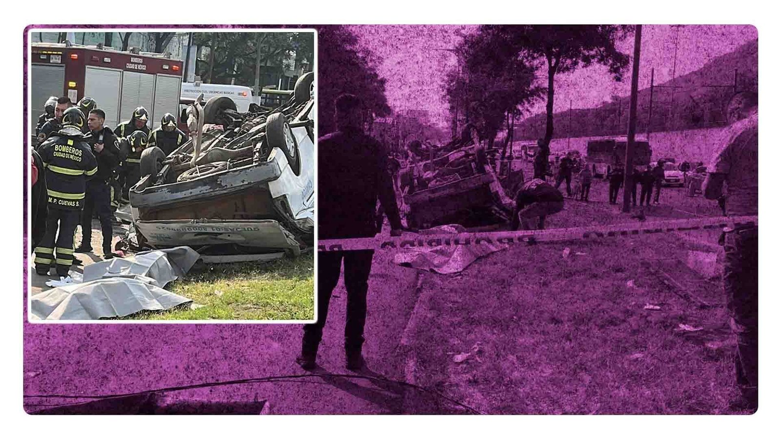 Volcadura de transporte público en la Calzada Ignacio Zaragoza