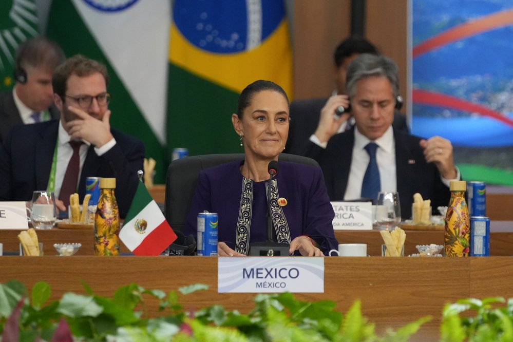 G20: Sheinbaum propone destinar 1% del presupuesto para armas en reforestación
