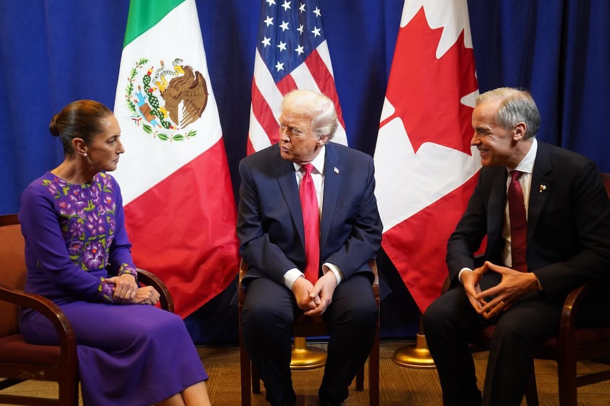 Sheinbaum, Trump y Carney se reúnen en EU; revisan comercio