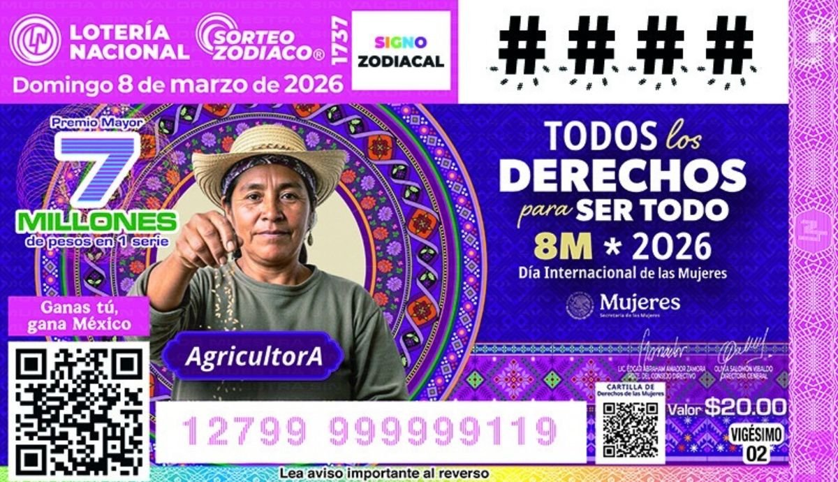 Presentan billete de lotería en conmemoración del Día Internacional de la Mujer