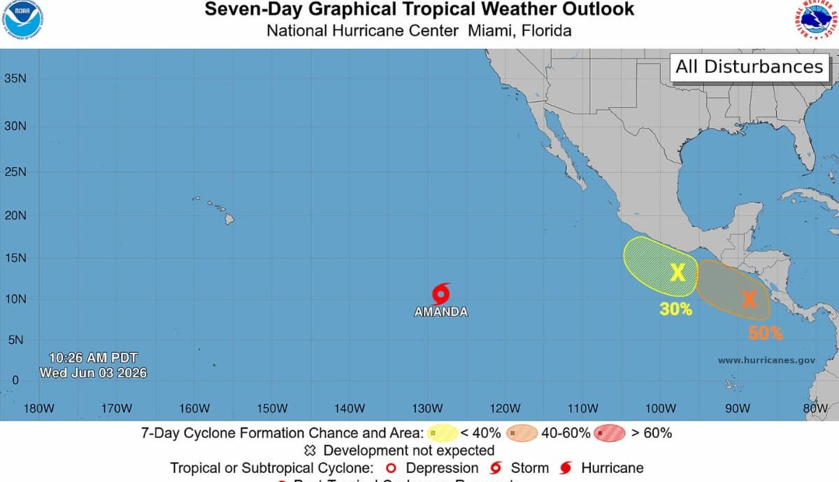 Amanda se convierte en la primera tormenta tropical del Pacífico: ¿afectará a México?